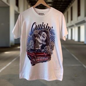 On The Low Cruisin’ Graphic Tee M NWOT OTL Chicano Art Streetwear white